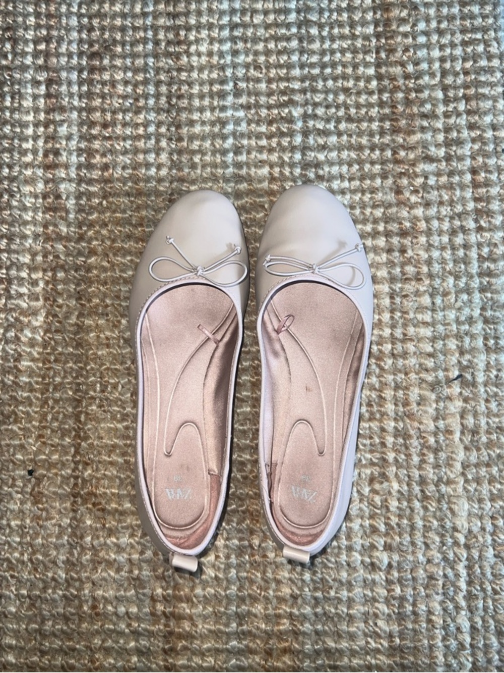 Zara Ballet Flats - Blush/Nude, Size 39